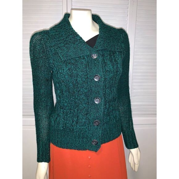 Vintage Sweaters - Vintage Y2K Button Down Cardigan Knit Sweater Size PS